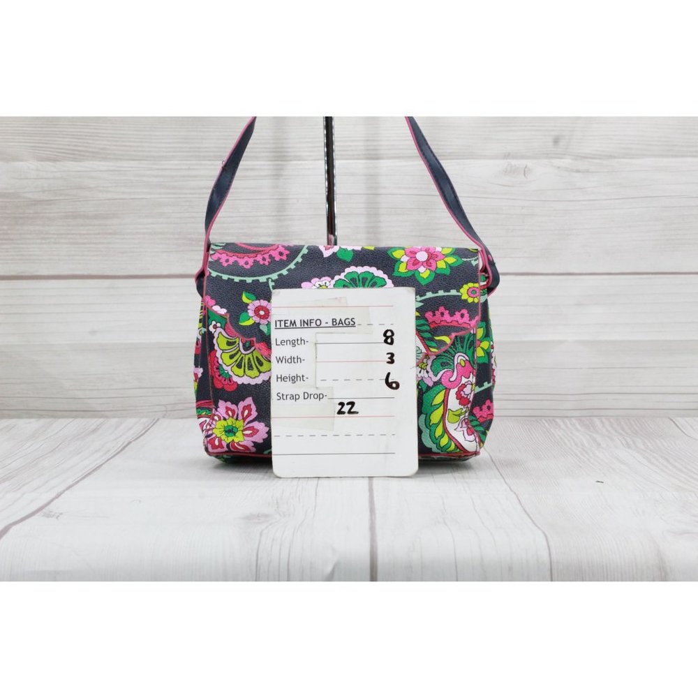 Vera Bradley Black Leather Petal Paisley Pattern Clutch Crossbody Shoulder Bag - Picture 9 of 9